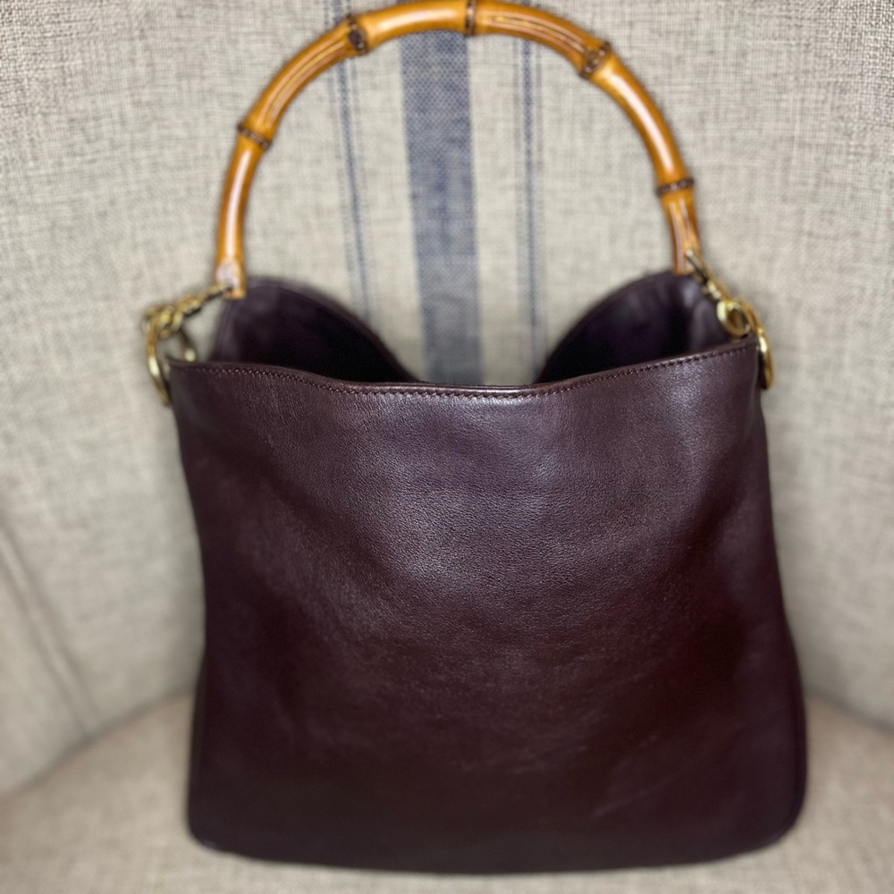 🤎🤎🤎Rich colored GUCCI Bamboo! Super soft leather- wonderful condition!